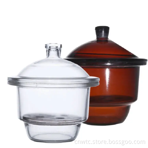 Glassware Laboratory: 300mm Clear Brown Glass Vacuum Desiccator with Stopcock - High-Quality Laboratory Equipment for Scientific Applications